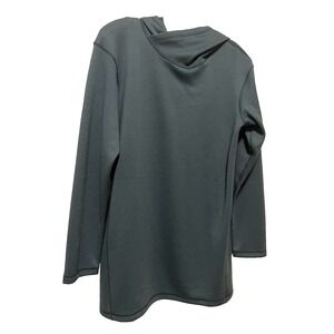 Ex officio Women's Polyester Cotton Fleece Long Hoodie Teal Blue Medium Tunic LS